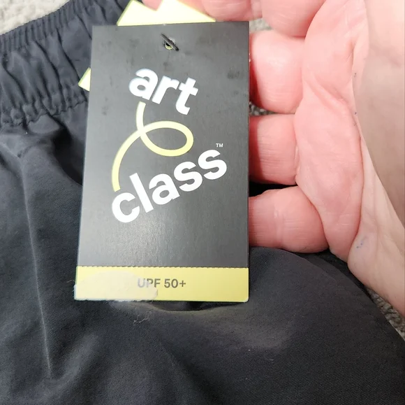 Boys' Solid Swim Trunks - art class Black S(6/7) - Picture 3 of 12